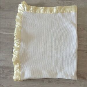 Vintage Yellow and White Baby Blanket